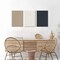 Framed Neutral Abstract Wall Art Modern Minimalist Line Canvas Poster Prints Set of 3 Boho Brown Beige Dark Blue Geometric Decor Picture Painting Living Room Bedroom Office